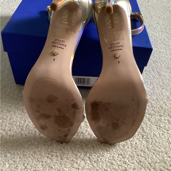 Stuart Weitzman Gold Strappy Heels - Picture 5 of 7